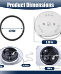Product dimensions of Boat Gas Cap Replacement for Deck Fill Systems 0540 0541 0556 0557 and 263 with dimensions labeled.