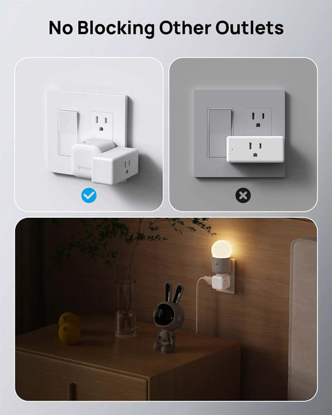 Heavy Duty Sideways Wall Outlet Extender With Three Power Sockets For Fast Charging Laptops Phones And Gadgets High Amp 1875W shown in use without blocking other outlets.