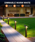 Low Voltage Outdoor LED RGBW Landscape Lights 12V 8W, 400LM Smart Path Lights illuminating walkway at night