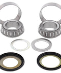 Beef Up Honda ATC200X Steering Stem Bearing Seal Kit Replacement with upper and lower tapered cup and cone bearings, two seals, one washer.