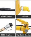Features of Straight Up Heavy Duty 30 Ton Hydraulic Jack Porta Power Ram Kit including anti-slip handle and dust cover.