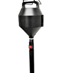 No Nonsense Heavy Duty Industrial Toilet Plunger featuring wide rubber suction cup and tough aluminum grip for powerfully clearing bathroom drains black.
