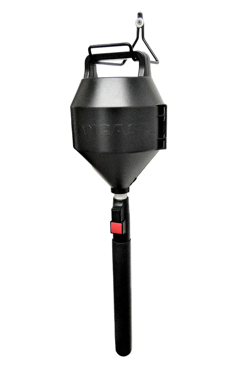 No Nonsense Heavy Duty Industrial Toilet Plunger featuring wide rubber suction cup and tough aluminum grip for powerfully clearing bathroom drains black.