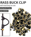 Forty Pack Brass Bowstring Nock Points For Archery Tuning Durable Buckle Clips With Non Slip Nylon Lining Black Nock Point Set image