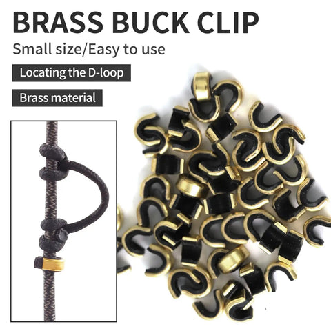 Forty Pack Brass Bowstring Nock Points For Archery Tuning Durable Buckle Clips With Non Slip Nylon Lining Black Nock Point Set image