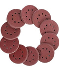 50 Pcs 5 Inch 125mm Wet Dry Sanding Discs With Eight Holes For Wood Metal Polishing And Surface Smoothing Tasks, arranged in a circle.