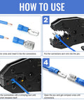 Step-by-step guide using crimp terminals from 840 Piece Insulated Wire Connectors Kit with Mixed Butt, Crimp Terminals