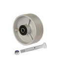 Heavy Duty 5 Inch Steel Caster Wheel With Smooth Roll Bearing Extra Wide 2 Inch Base Rock Solid 700 Pound Rating, caster wheel with nut and bolt.