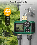 Two Zone Sprinkler Timer With Brass Inlet And Outlet, Programmable Irrigation Controller in rain delay mode