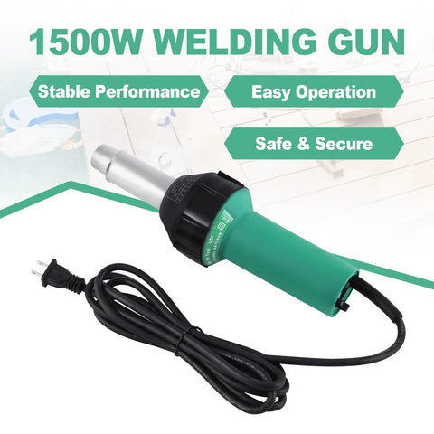 Hot Air Welding Gun Kit 1500W 110V With Adjustable Temperature 30 To 680C For Plastic PVC Vinyl TPO Welding