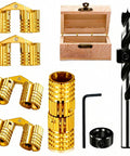 Hidden Barrel Hinges Set 8mm Brass Concealed Furniture Hinges For Wooden Boxes And Jewelry Boxes With 180 Degree Opening