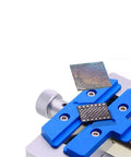 Pro Grade Multifunctional Phone Repair Jig Clamp Fixture With Fixed Rotary Holder for Soldering and PCB Work, blue and metal design.