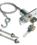 Emergency Garage Door Release Lock Kit With Universal Keyed Disconnect For Overhead Doors, includes key, cable, screws