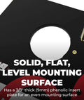 Heavy Duty Phenolic Router Table Insert Plate Fits Triton MOF001 And TRA001 Routers with a 3/8 inch thick mounting surface.