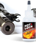 Vibra-TITE Hot-Lock Extreme High-Temp Ceramic Threadlocker bottle, translucent, 2 fl oz (59 ml), front view