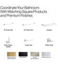 Square 24 Inch Towel Bar In Polished Chrome Dope Modern Bathroom Accessory With Clean Lines Easy Mount Durable Steel