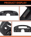 ECOTRIC black dash bezel for 1992–1997 Ford Bronco and F-Series; front view collage with mounting hole close-up