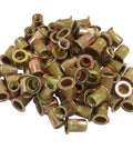 M6 Carbon Steel Rivet Nuts Kit With 100 Pieces Gold Finish Threaded Nutserts SAE Rivnut Inserts for automotive projects