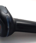 Side view of an Ultra Compact 2D Barcode Scanner With USB Cable Renewed For Retail And Inventory, featuring a sleek black design.