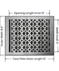 Durable Cast Aluminum Floor Register 9x12 For Duct Openings Indoor Use Handcrafted Aluminum Vent Tudor Mushroom Design VR-100