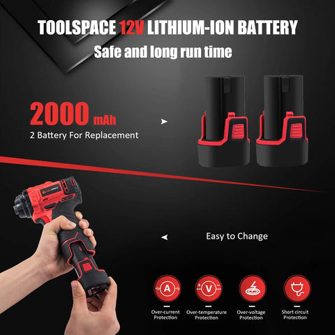 12V Cordless Buffer Polisher Kit With 3 Inch Mini Car Buffer And Sander, Includes 2 Li Ion Batteries And 46 Piece Accessory Set
