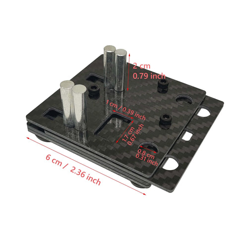 DIY Carbon Fiber Welding Jigs For Soldering Small Station with secure clip design, spring compression, and rubber pad bottom, black.