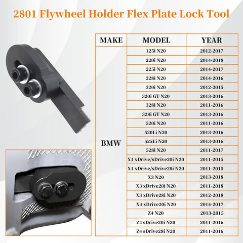 17 Piece Camshaft Alignment Timing Tool Kit For BMW N20 N26 Engines with Flywheel Holder Flex Plate Lock Tool