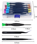 18 Piece Magnetic Screwdriver Set For Specs Phones And Watches With Flathead Phillips Pentalobe Torx Star Bits Tweezers And Color Coded Caps