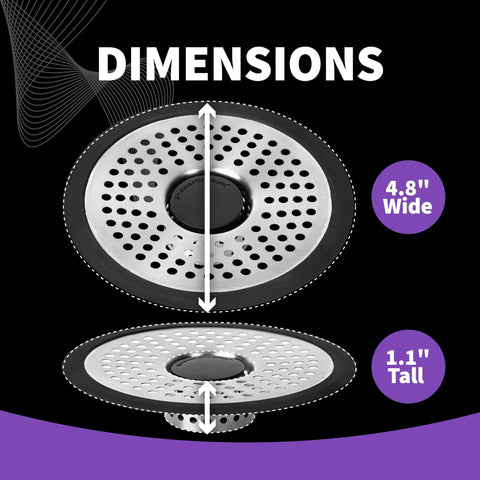 Dimensions of Inside Drain Hair Catcher For 4 Inch Shower Drains Stainless Steel Shield With Easy Cleanup Keeps Hair Out Of The Pipes Not For Bathtub Drains Game Changer For Preventing Clogs