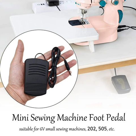 Mini Sewing Machine Foot Pedal Switch for Small Sewing Machines, hands-free control, held in hand, suitable for 6V machines