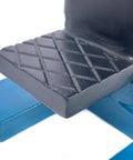 Close-up of Heavy Duty Toe Jack Hydraulic Floor Lift For Containers And Machinery, 5 To 10 Ton Capacity, metal toe platform.
