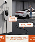 Road Ready Portable EV Charger Providing Zero Hassle Level One And Two Charging At 16 Amps Features J1772 Connector supports 25FT cable.