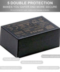 Top Tier 3W Ac Dc Pcb Mount Power Supply Delivering Clean 5V Feed With Wide 85 To 305Vac Input Spread Designed For Cramped Boards And Hassle Free Everyday Tech Assemblies in compact black casing showing specifications.