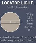 Illustration of a 450W Preset Decorator Rocker Dimmer Switch With Locator Light For Dimmable LED And CFL Bulbs Single Pole Or 3 Way 120V