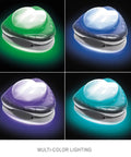 Magnetic Above Ground Pool Light With LED Underwater Glow showing four color modes: green, blue, purple, and multicolor.