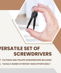 Hella Handy Pocket Screwdriver Set Pack Of Two Keychain Multitool everyday gear in a hand, showcasing flat and Phillips screwdriver tips.