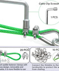 All In One Outdoor 100 Ft PVC Coated Steel Cable Kit with thimbles, U bolts, and screwdriver for DIY climbing plants.