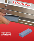 10 Mm All In One Vinyl Cutter Pro Floor Cutting Tool Ready Out Of The Box With A Heavy Duty One Piece Base No Assembly Ultra Rigidity For Clean Precise Vinyl Floor Cuts And Fast Hassle Free Projects. Hand using whetstone on cutter