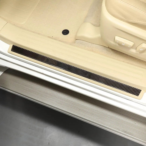 Toyota Land Cruiser Prado Door Sill Protectors Stickers Carbon Fiber Edge Guards Trim For 2010 2017 Models installed