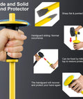 8 Piece Rock Hounding Gear Kit With 3lb Sledge And 32oz Rock Hammer, hand protector feature demonstration