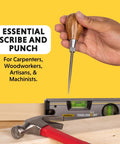 Handy Scratch Awl With Hardwood Handle For Scribing Layout Work And Piercing Wood Alloy Steel Blade Rust Resistant Carpenter Tool For Detailed Marking And Hole Punching