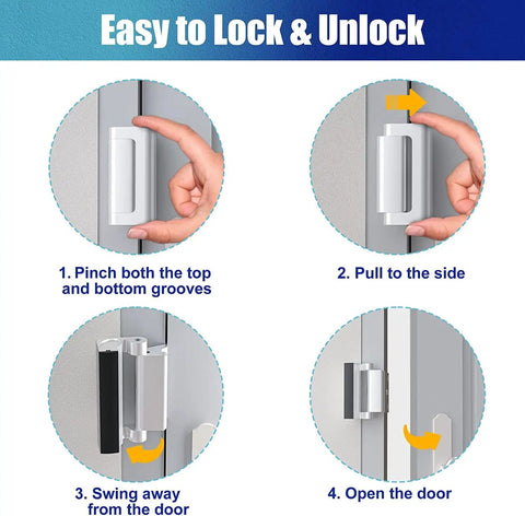 Door Reinforcement Lock 800Lbs Strength Built For Real Home Security Extra Privacy Child Proof Drilling Required Easy Install