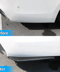 Comparison of Heavy Duty Abs Rear Spoiler For Tesla Model 3 Y S X Cybertruck on a white car before and after installation.