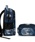 Side view of Moon Phases Space Astronomy Backpack Dope Printed Unisex Daypack With Large Capacity Durable Polyester for School Travel
