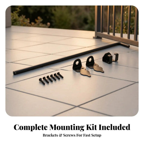 Complete Mounting Kit for Heavy Duty Tough As Nails Drop Rod Gate Latch For Outdoor Garden Fencing, includes brackets and screws.