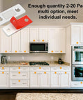 Ultra Thin Magnetic Cabinet Latch Set 12 Pack With Strong Adhesive And 10 Lbs Hold installed on kitchen cabinets