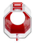 Front view of Emergency Stop Button Cover 8 Pack Clear Lockout Guard Prevents Accidental Activation For Stop Buttons and Switches