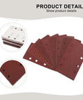 Awesome 80-Piece Premium Sanding Sheets With Durable Grit Assortment For Wood And Metal Projects Resists Clogging And Pilling Like A Boss Long Lasting Grip For Pro Results, showing pre-drilled sanding sheets.