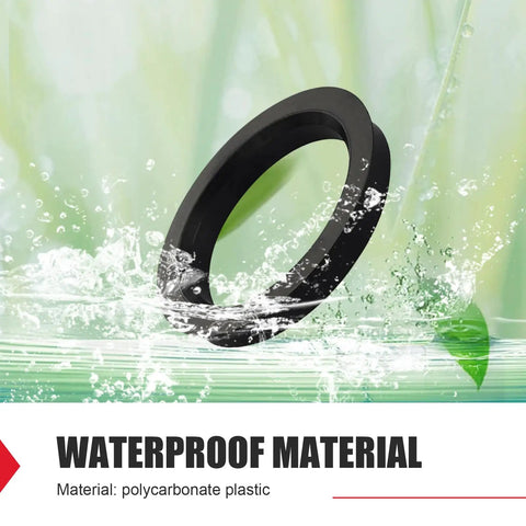 Dead Silent 4 Piece Hub Centric Rings Adapter Kit OD 73 1 MM To ID 60 1 MM Plastic Wheel Centering Collars in water, highlighting waterproof features.
