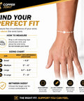 Copper Infused Wrist Brace Pair For Carpal Tunnel Pain Relief size chart and fitting instructions for adjustable medium fit